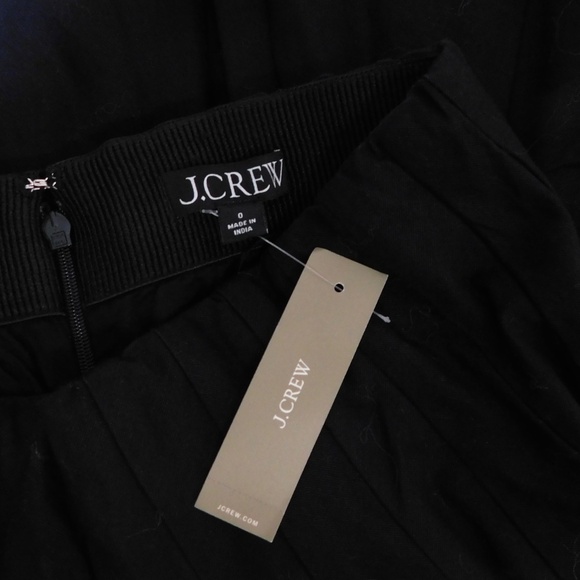 NWT!! J. CREW Godet Mini Skirt Black Chino Pleated Solid Pleats Preppy Size 0 - Picture 13 of 16